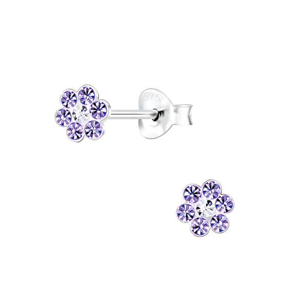 Wholesale Sterling Silver Flower Ear Studs - JD7982