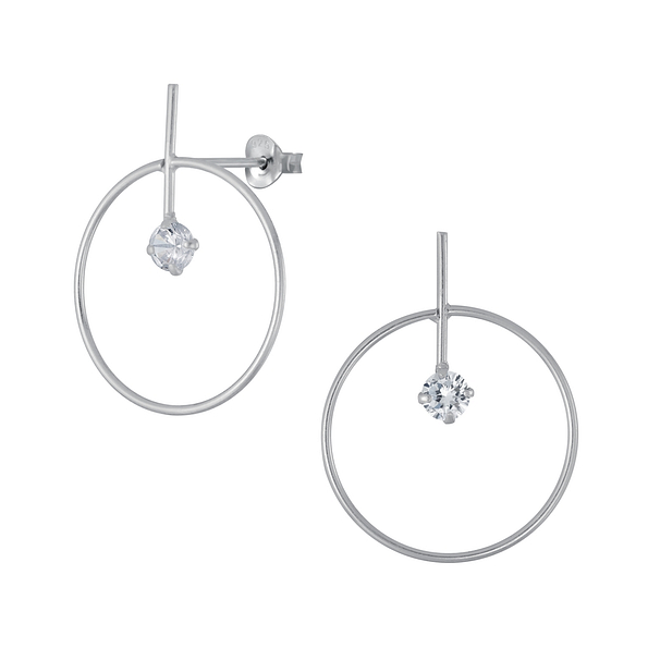 Wholesale Sterling Silver Geometric Ear Studs - JD4335