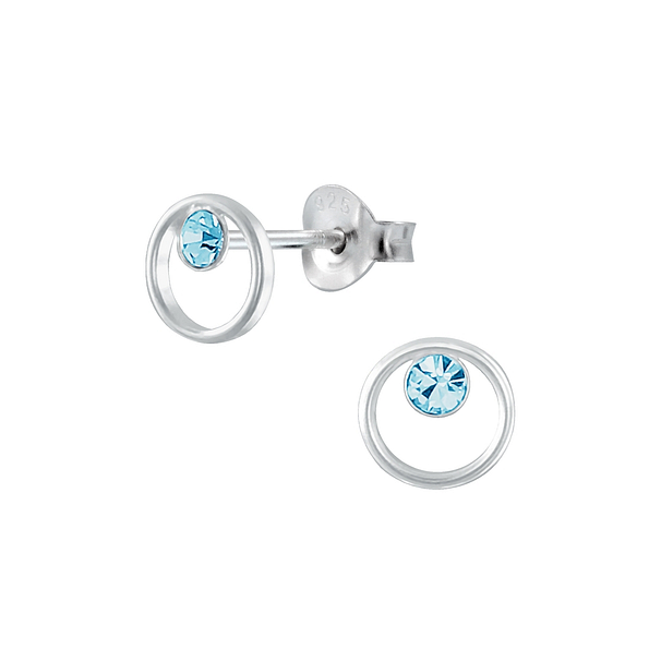 Wholesale Sterling Silver Circle Ear Studs - JD2195