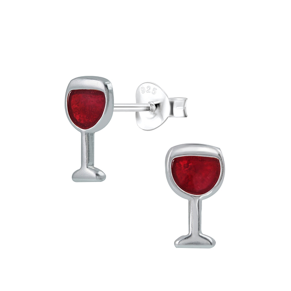 Wholesale Sterling Silver Wine Glass Ear Studs - JD1971