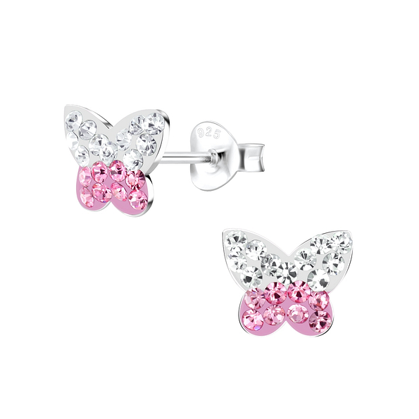 Wholesale Sterling Silver Butterfly Ear Studs - JD2256