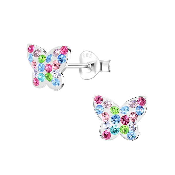 Wholesale Sterling Silver Butterfly Ear Studs - JD2255