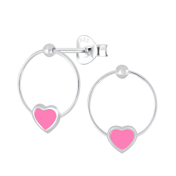 Wholesale Sterling Silver Heart Wire Ear Studs - JD3917