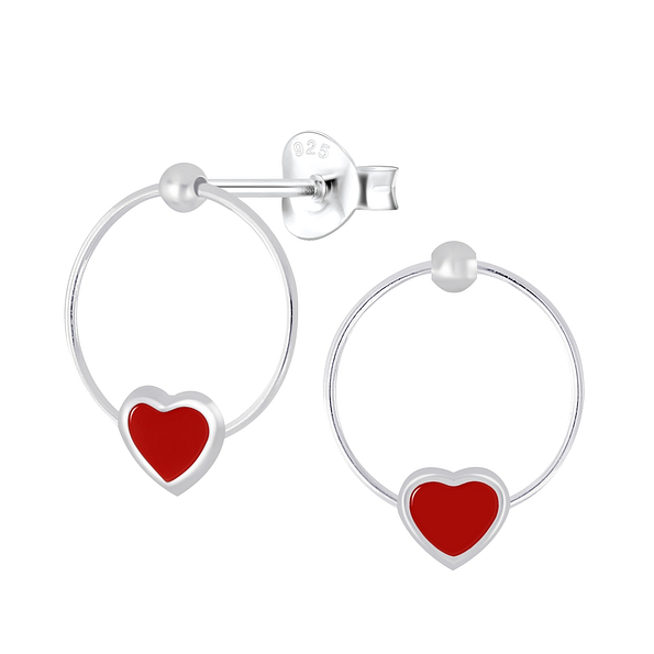 Wholesale Sterling Silver Heart Wire Ear Studs - JD3916