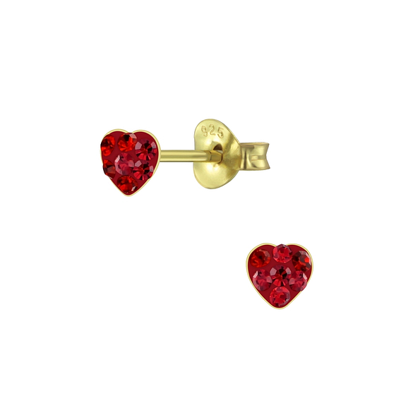 Wholesale Sterling Silver Heart Crystal Ear Studs - JD5576