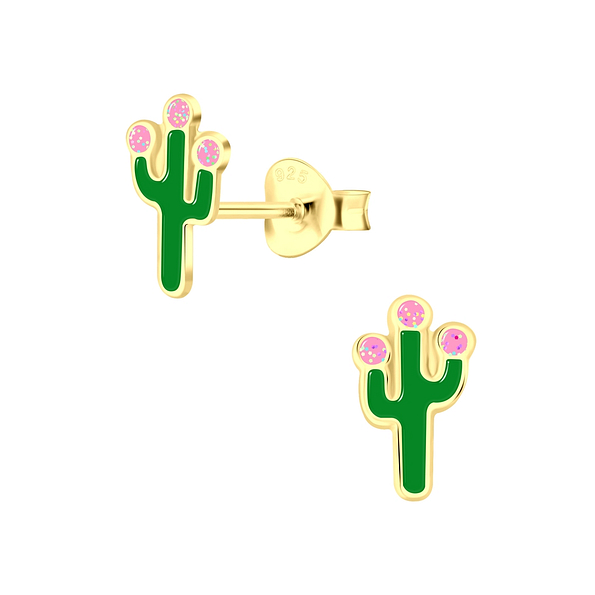 Wholesale Sterling Silver Cactus Ear Studs - JD3979