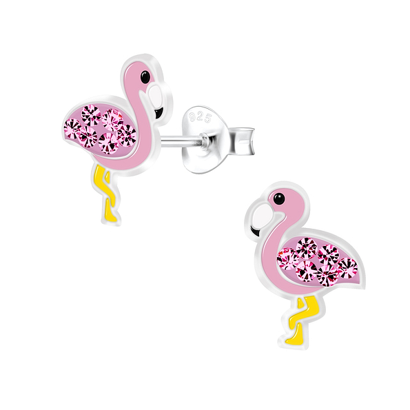 Wholesale Sterling Silver Flamingo Ear Studs - JD7231