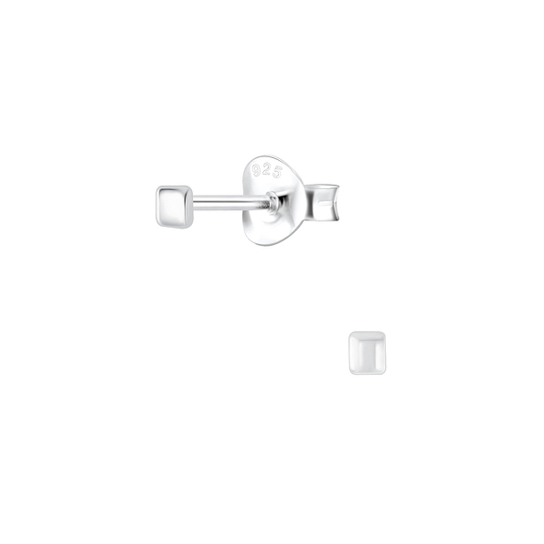 Wholesale Sterling Silver Square Ear Studs - JD1059