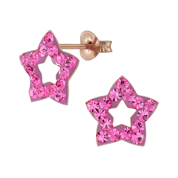 Wholesale Sterling Silver Star Crystal Ear Studs - JD6434