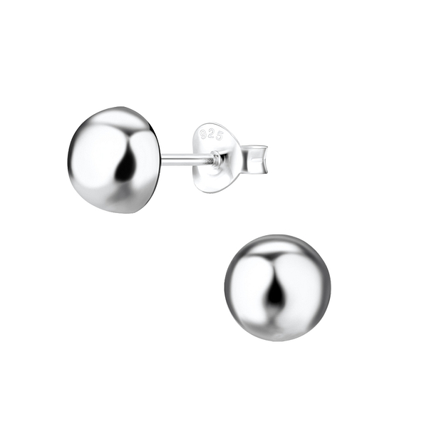 Wholesale 7mm Sterling Silver Half Ball Ear Studs - JD1735
