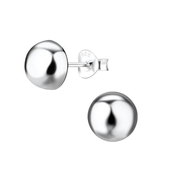 Wholesale 8mm Sterling Silver Half Ball Ear Studs - JD1714