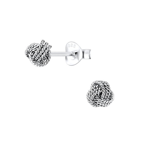 Wholesale 5mm Sterling Silver Knot Ear Studs - JD1123