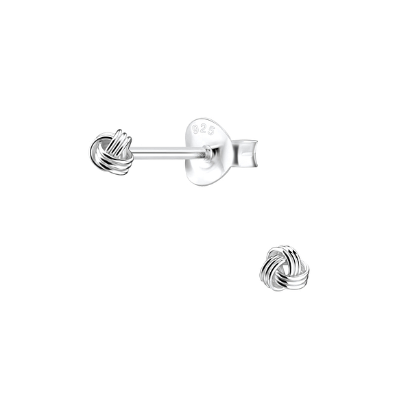 Wholesale 3mm Sterling Silver Knot Ear Studs - JD1178