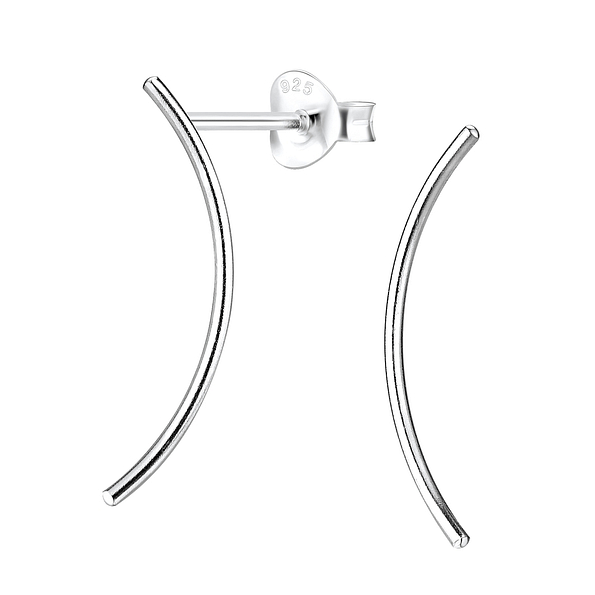 Wholesale Sterling Silver Curved Bar Ear Studs - JD1242