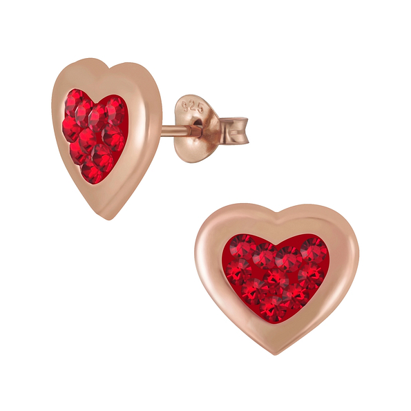 Wholesale Sterling Silver Heart Ear Studs - JD5487