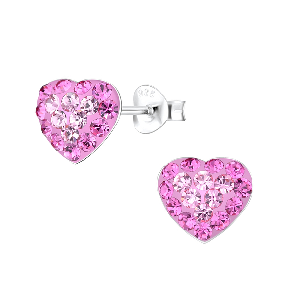 Wholesale Sterling Silver Heart Ear Studs - JD7304