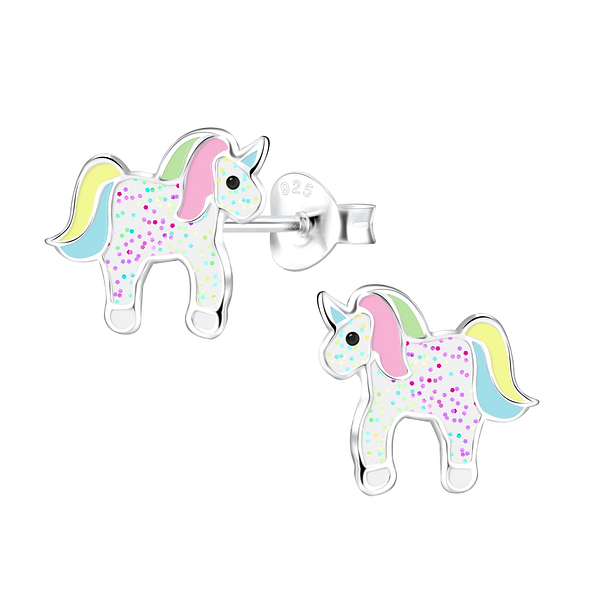 Wholesale Sterling Silver Unicorn Ear Studs - JD5825