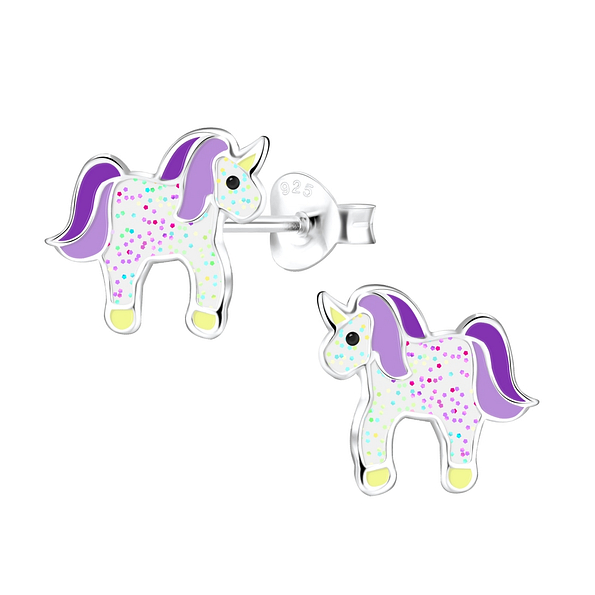 Wholesale Sterling Silver Unicorn Ear Studs - JD7366