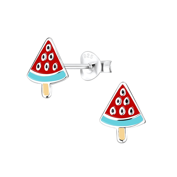 Wholesale Sterling Silver Watermelon Ear Studs - JD7991