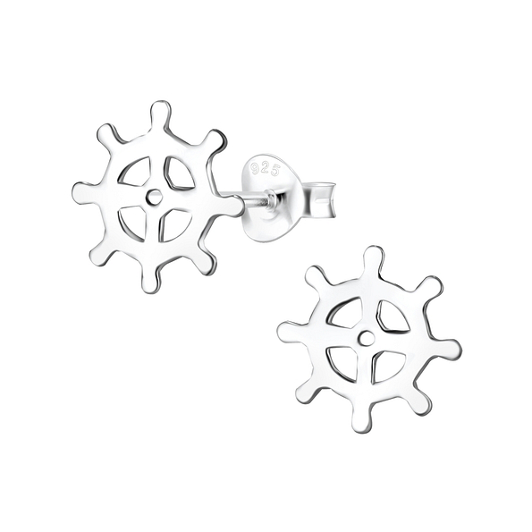 Wholesale Sterling Silver Ship Wheel Ear Studs - JD8086