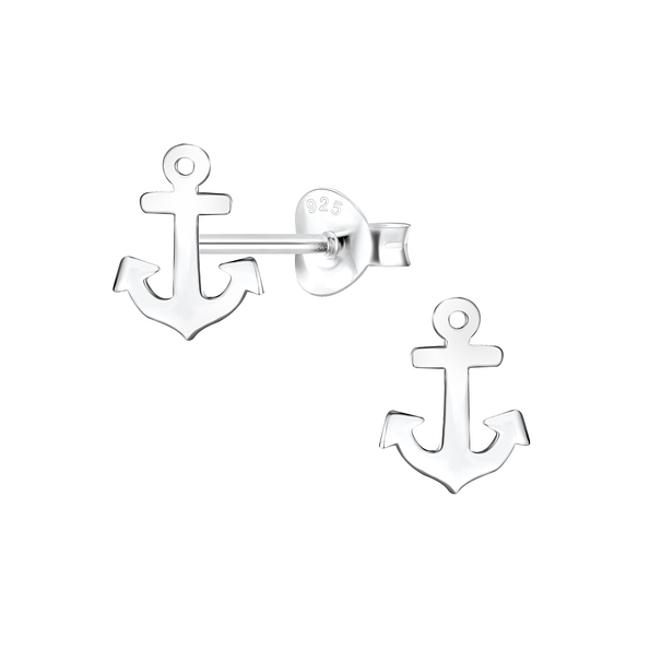Wholesale Sterling Silver Anchor Ear Studs - JD8087