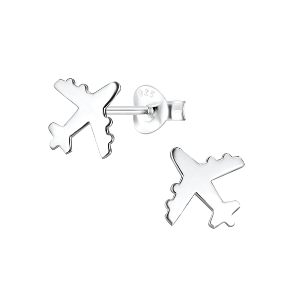 Wholesale Sterling Silver Airplane Ear Studs - JD8104