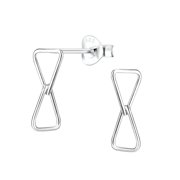 Wholesale Sterling Silver Twisted Triangle Ear Studs - JD7575