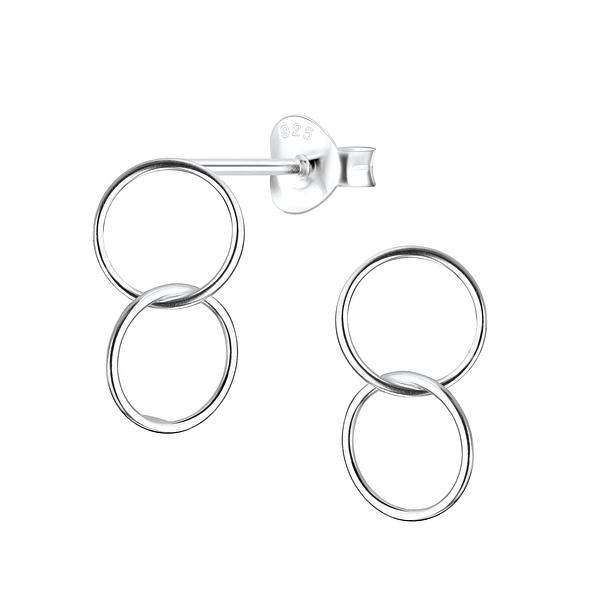 Wholesale Sterling Silver Twisted Circle Ear Studs - JD7587