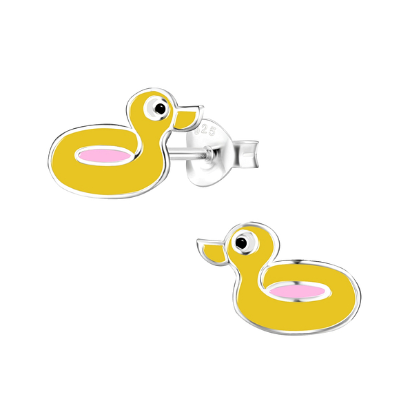 Wholesale Sterling Silver Duck Rubber Ring Ear Studs - JD9835