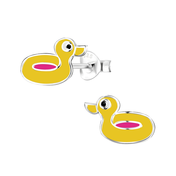 Wholesale Sterling Silver Duck Rubber Ring Ear Studs - JD9836