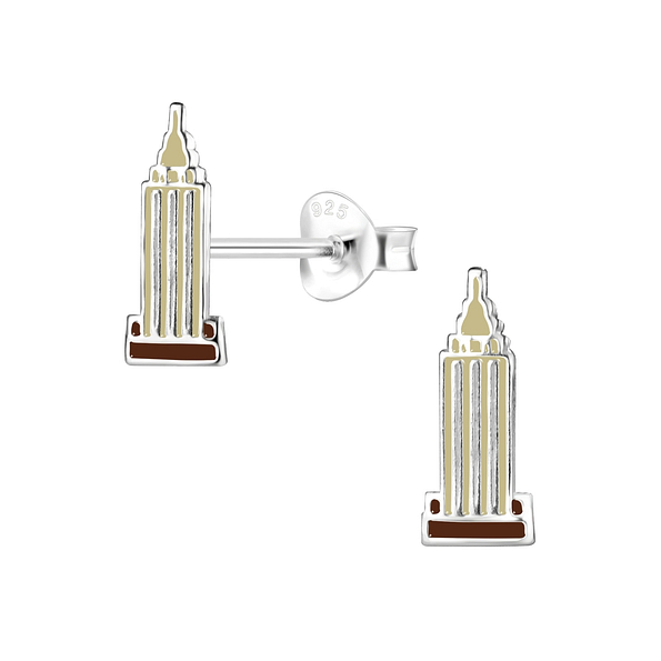 Wholesale Sterling Silver Empire State Building Ear Studs - JD8080