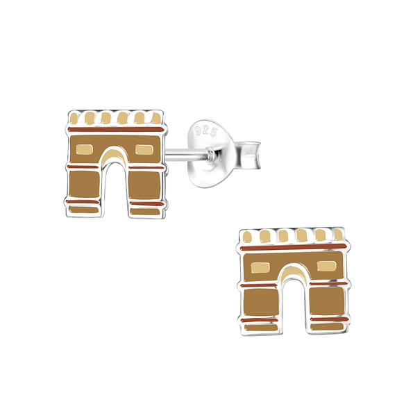 Wholesale Sterling Silver Arc de Triomphe Ear Studs - JD8081