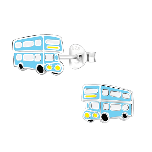 Wholesale Sterling Silver London Bus Ear Studs - JD9859