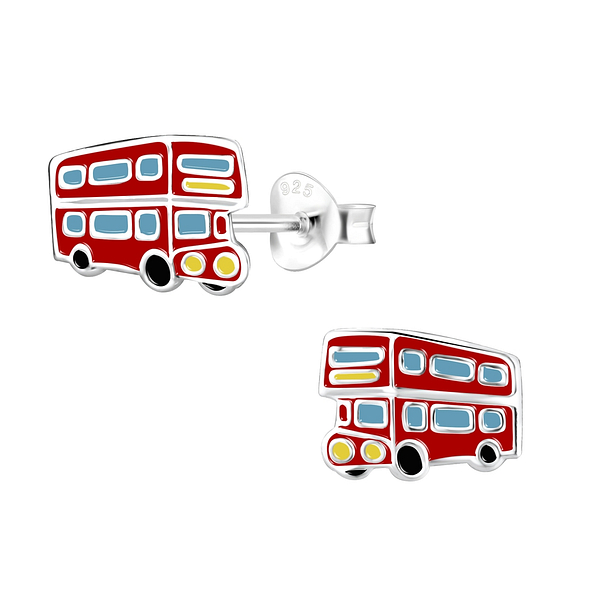 Wholesale Sterling Silver London Bus Ear Studs - JD8083