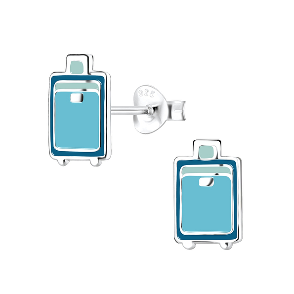 Wholesale Sterling Silver Suitcase Ear Studs - JD8059