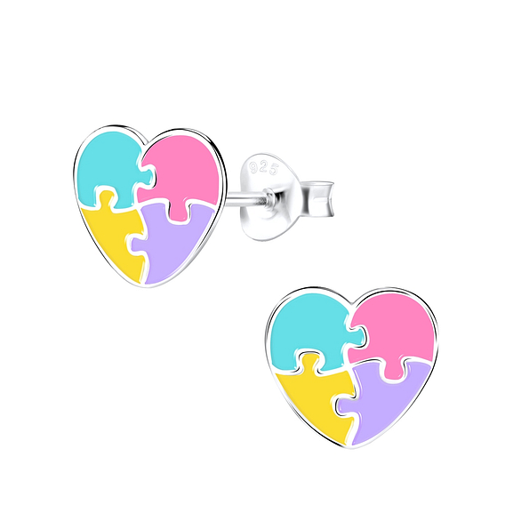 Wholesale Sterling Silver Heart Ear Studs - JD9028