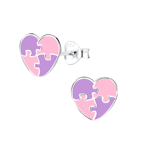 Wholesale Sterling Silver Heart Ear Studs - JD9029