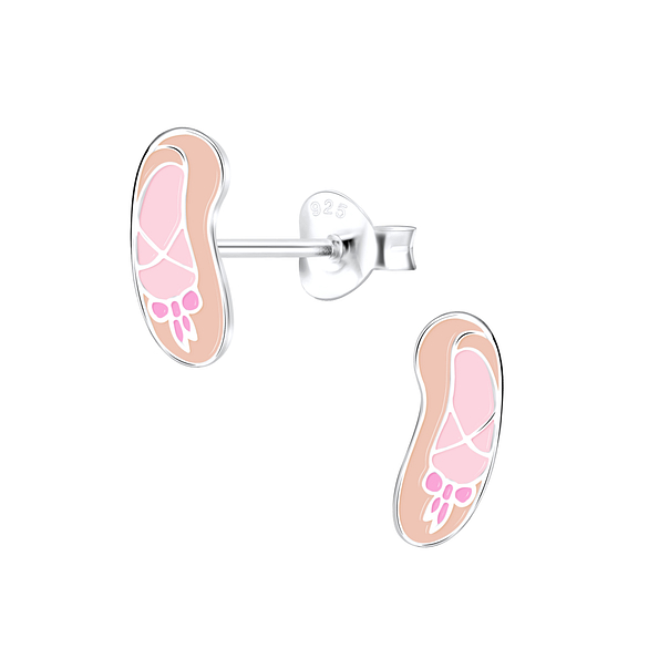 Wholesale Sterling Silver Ballerina Shoe Ear Studs - JD9038