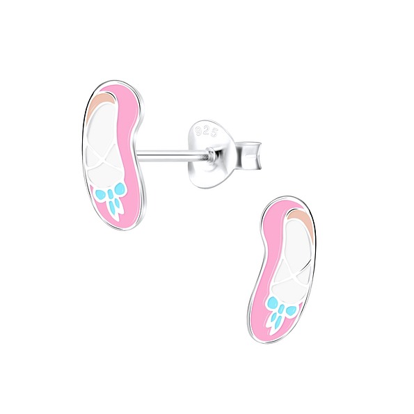 Wholesale Sterling Silver Ballerina Shoe Ear Studs - JD9037