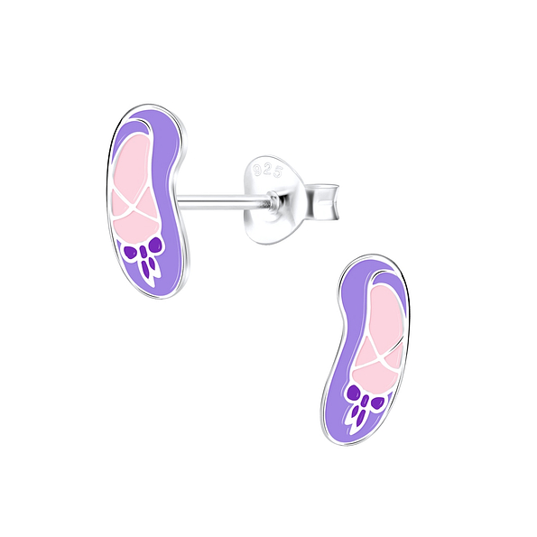 Wholesale Sterling Silver Ballerina Shoe Ear Studs - JD9036
