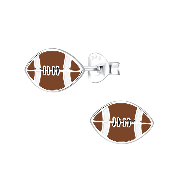 Wholesale Sterling Silver American Football Ear Studs - JD9063