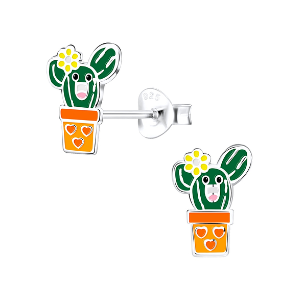 Wholesale Sterling Silver Cactus Ear Studs - JD9073