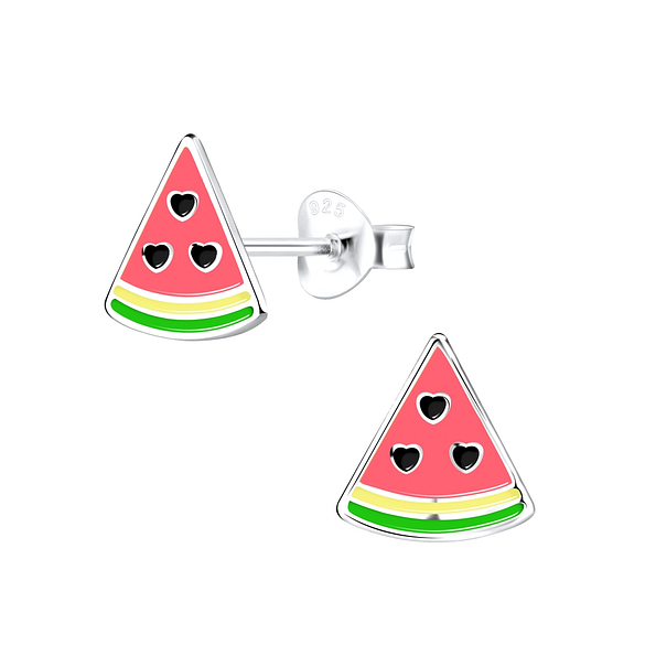 Wholesale Sterling Silver Watermelon Ear Studs - JD9314