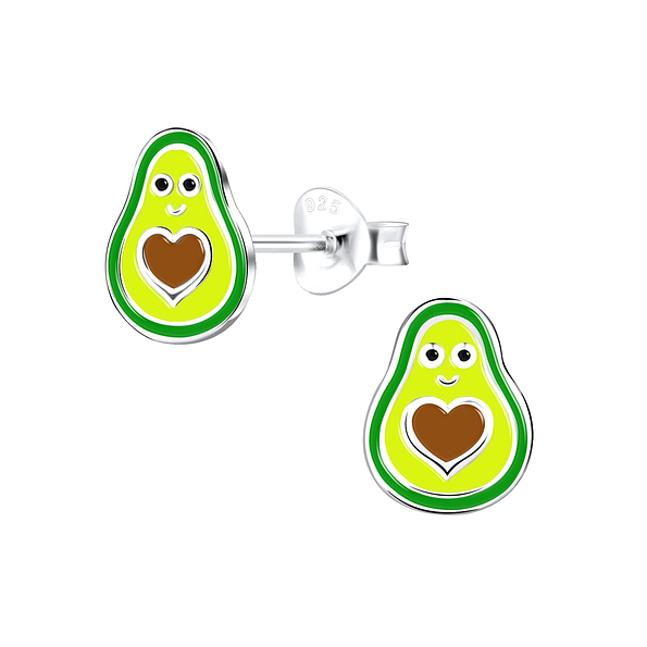 Wholesale Sterling Silver Avocado Ear Studs - JD9316