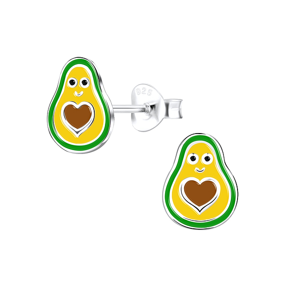 Wholesale Sterling Silver Avocado Ear Studs - JD9106