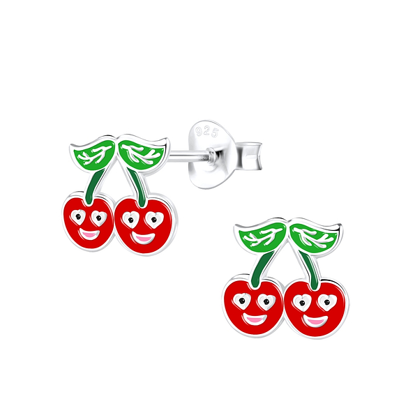 Wholesale Sterling Silver Cherry Ear Studs - JD9099