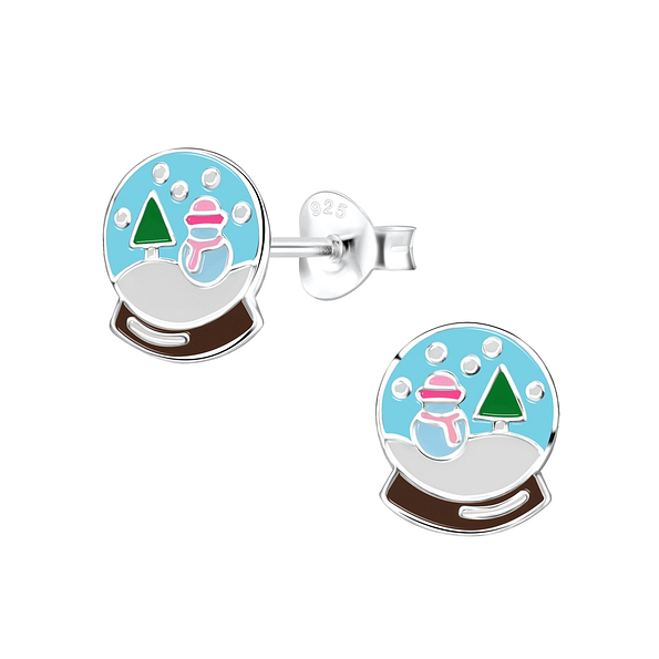 Wholesale Sterling Silver Snow Ball Ear Studs - JD8423