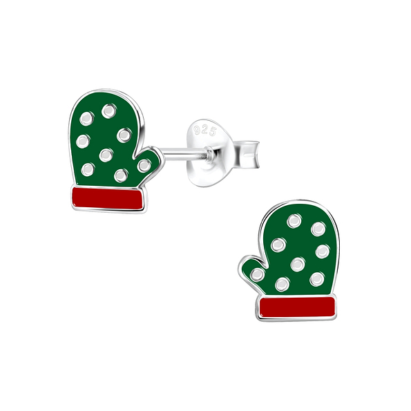 Wholesale Sterling Silver Christmas Glove Ear Studs - JD8432