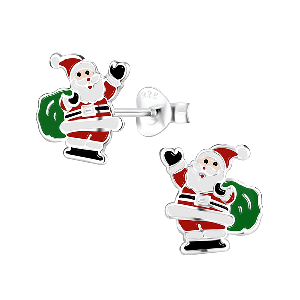 Wholesale Sterling Silver Santa Claus Ear Studs - JD8438