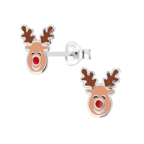 Wholesale Sterling Silver Reindeer Ear Studs - JD8363